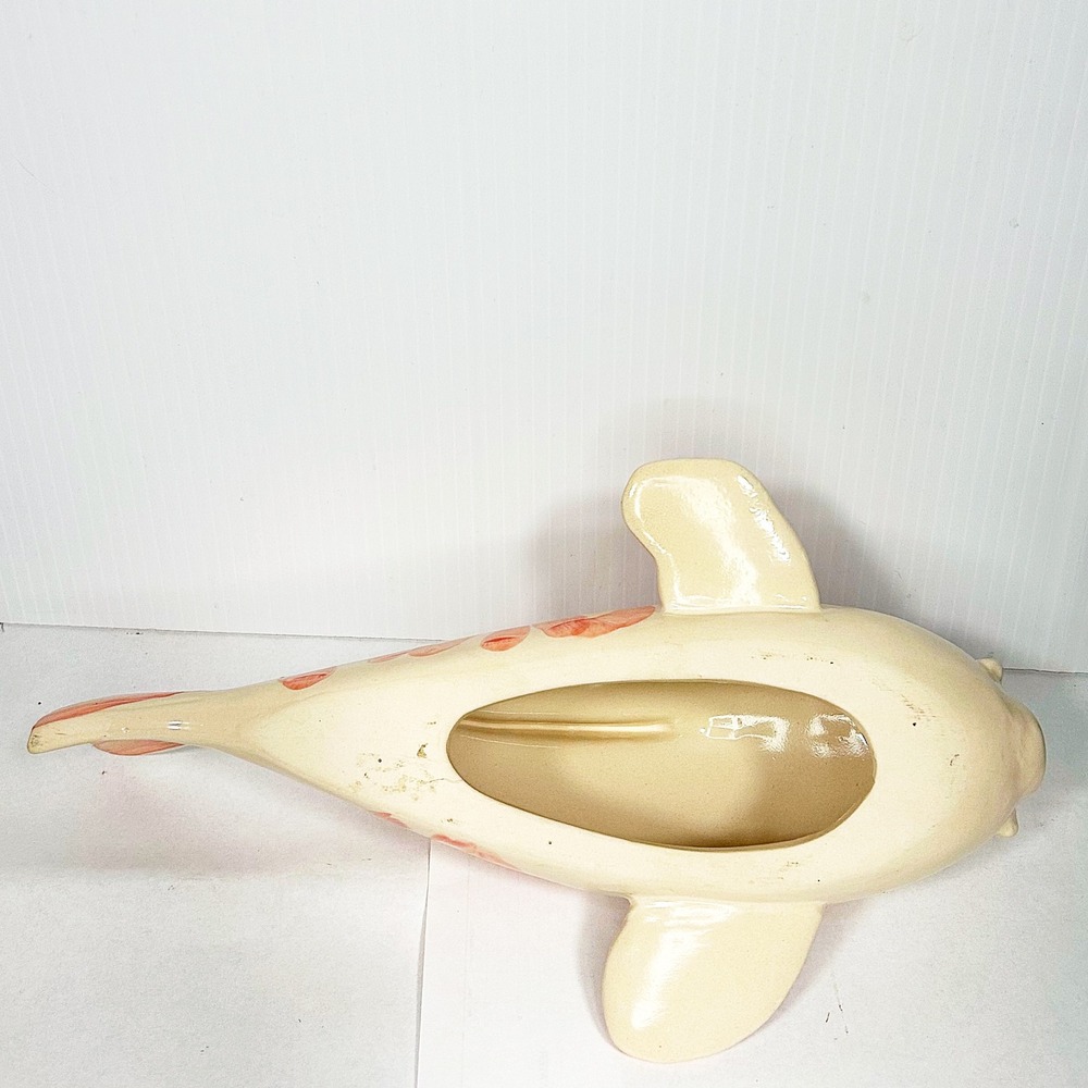 Vintage Koi FishCream Orange Ceramic Figure 12.5" long - Picture 6 of 6